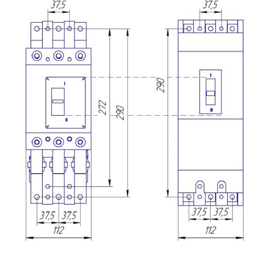 Купить Автоматический выключатель А3712КА РП стационарный на базе ВА51-35 УХЛ3 