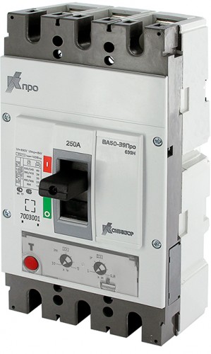 Купить Автоматический выключатель ВА50-39Про 3P 250A Icu-36kA (630Н) с регулируемыми уставками Ir=0,8-1In Im=5-10In 